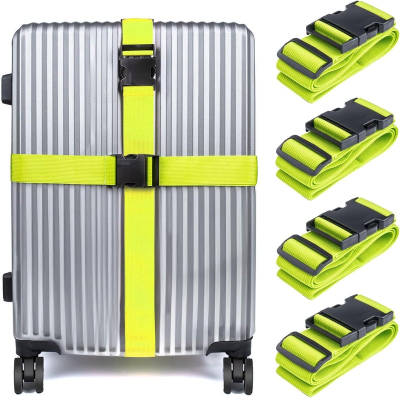 collwait Luggage Straps for Suitcases TSA Approved, Travel Belt Suitcase Belt, Suitcase Straps TSA Approved, Luggage Belt Strap TSA Approved, Travel Straps for Luggage, Luggage Band Bag Straps, Green - Image 1